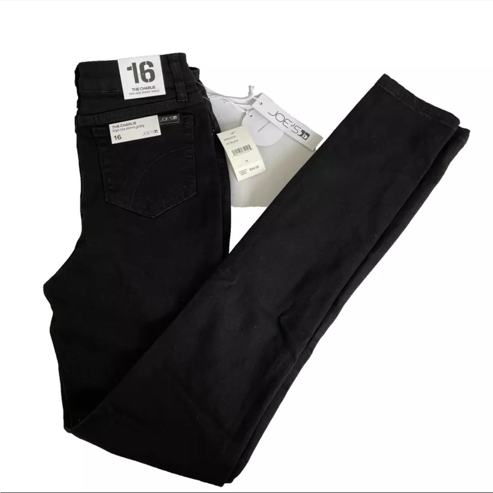 New Girls Joe’s The Charlie High Rise Skinny Ankle Black Jeans Sz 16 NWT